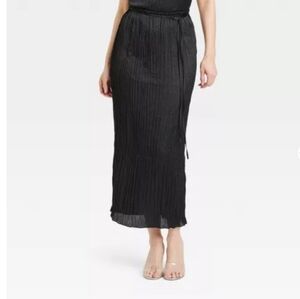 A New Day Satin Crinkle‎ Midi Skirt